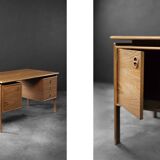 Vintage Mid-Century Danish Modern Brown Teak Desk by Arne Vodder