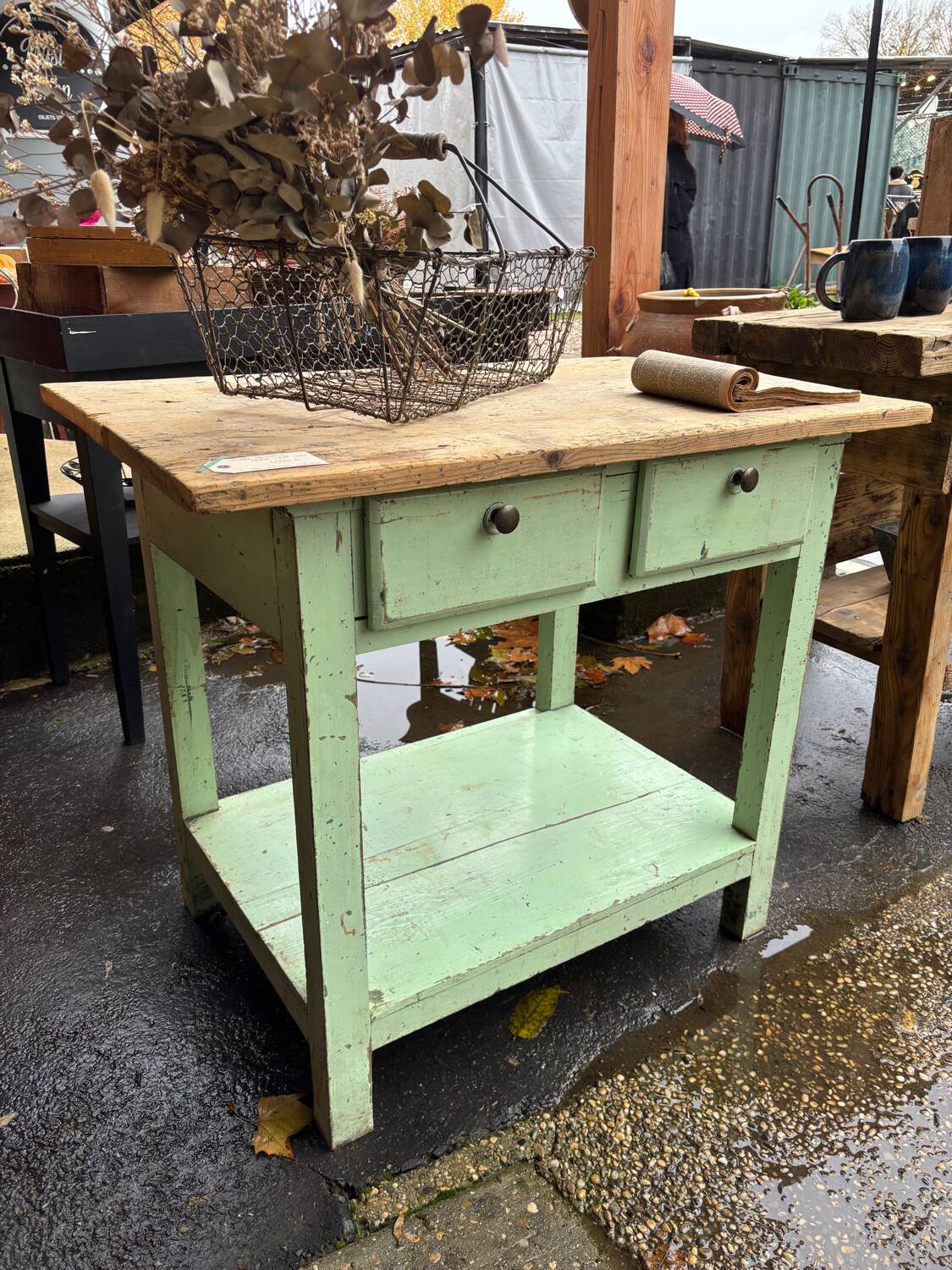 Meuble d’atelier vert