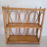 Set of bamboo and rattan shelves