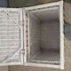 White rattan bedroom set: chest of drawers, mirror, bed, basket