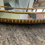 Vintage mirror in solid wood with brass and parcloses.