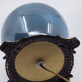 Lampe  Louis Drimmer en porcelaine bleue décorée à l'or fin de fleurs roses ,années 1970 Vintage