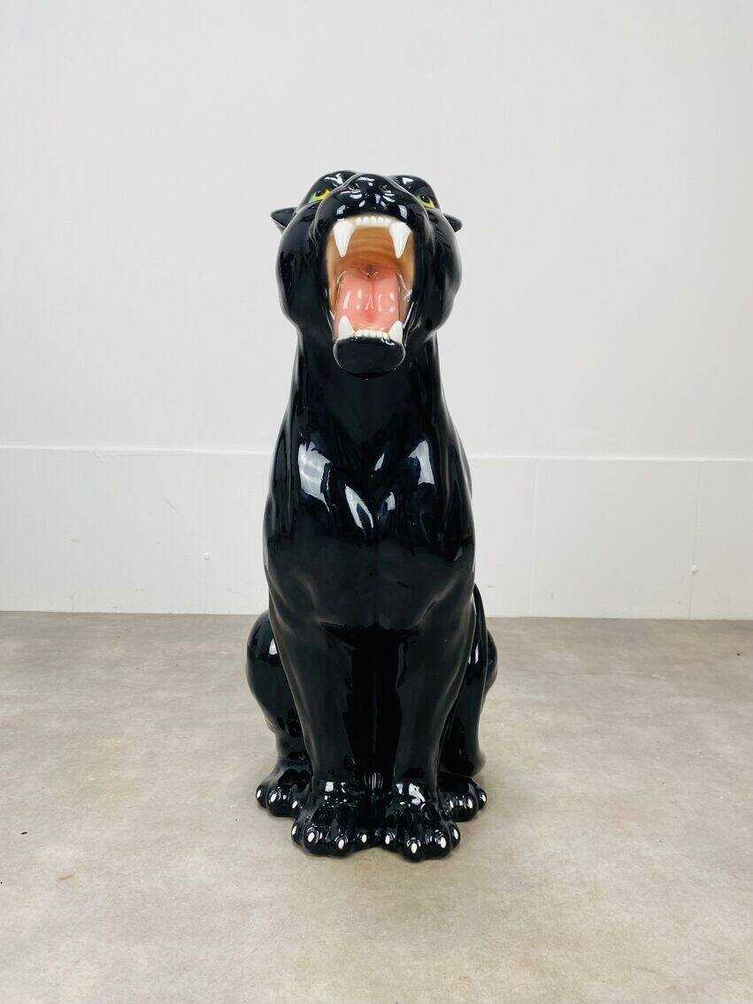 Black panther in ceramic floor 76 cm