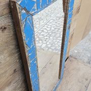 Antique Art Deco mirror in Burmese teak.