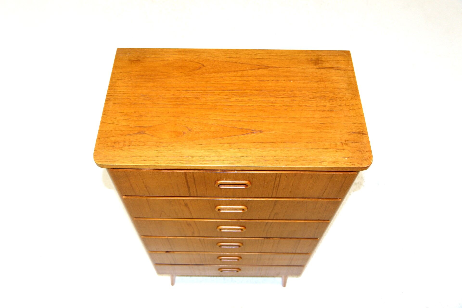 Tallboy teak chest of drawers, sweden, 1950