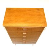 Tallboy teak chest of drawers, sweden, 1950