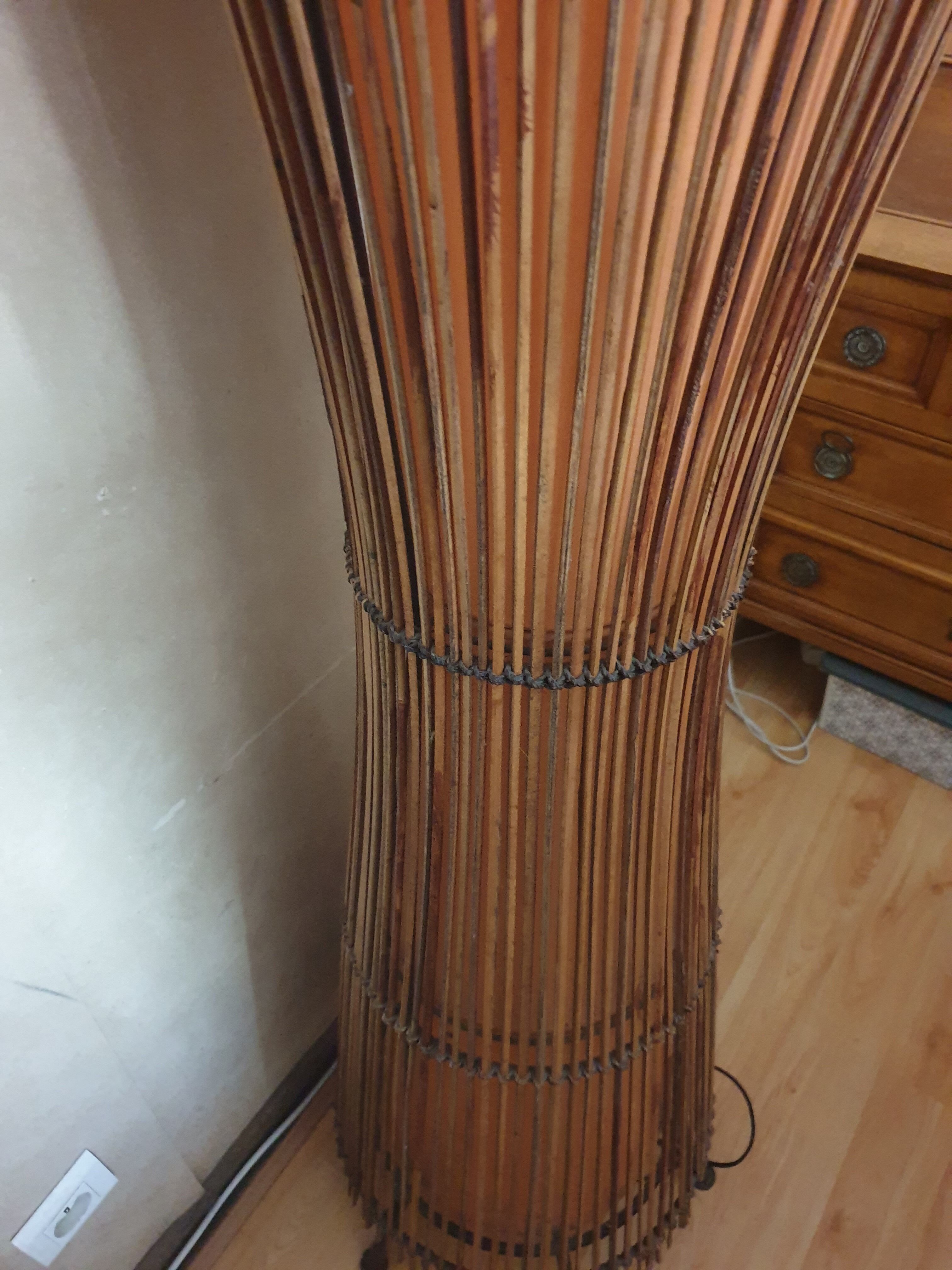 Floor lamp kobe bamboo slat 80s