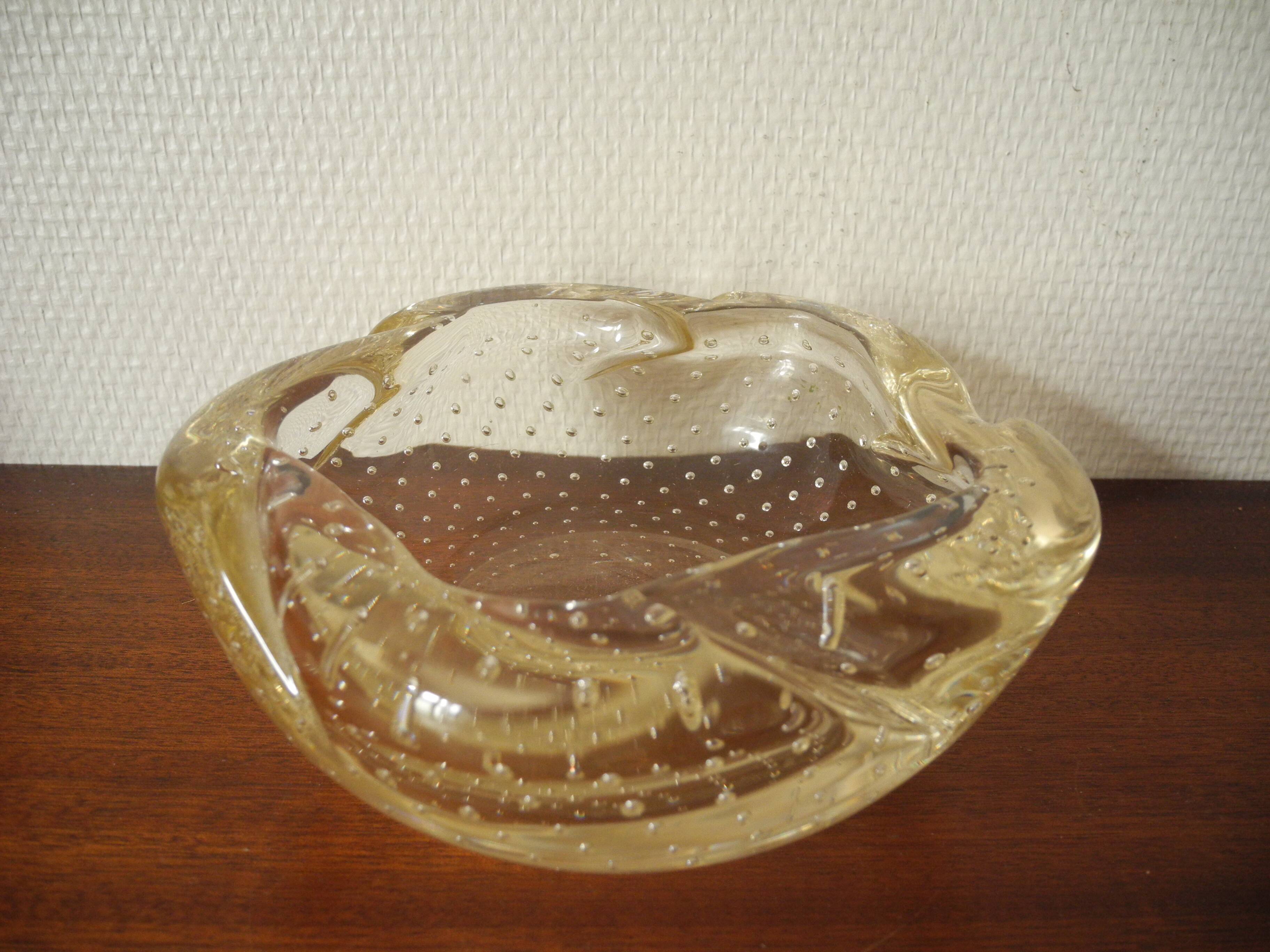 Antique crystal pocket daum france vintage deco french crystal cup pin tray