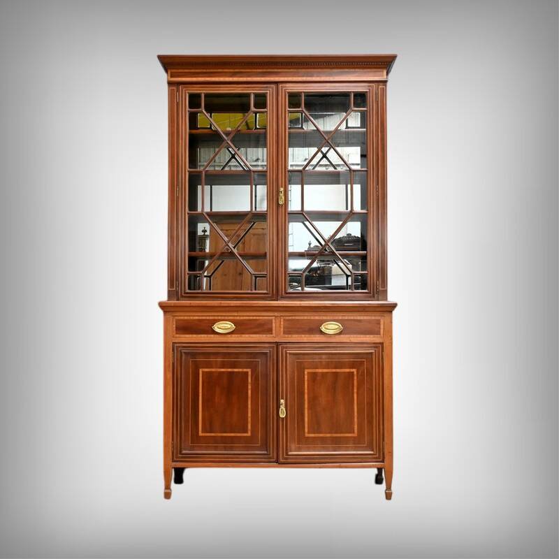 Edwardian Style Mahogany Bookcase, England – Early 20th Century