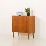 Scandinavian teak chest of drawers by Johannes Sorth for Nexo Mobelfabrik.