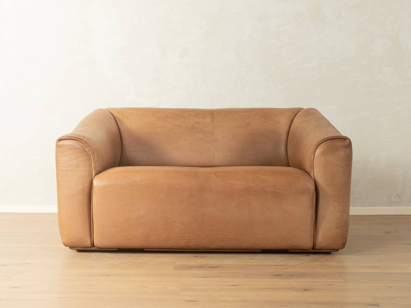 DS-47 two-seater sofa by de Sede, 1970s, natural light brown nappa leather