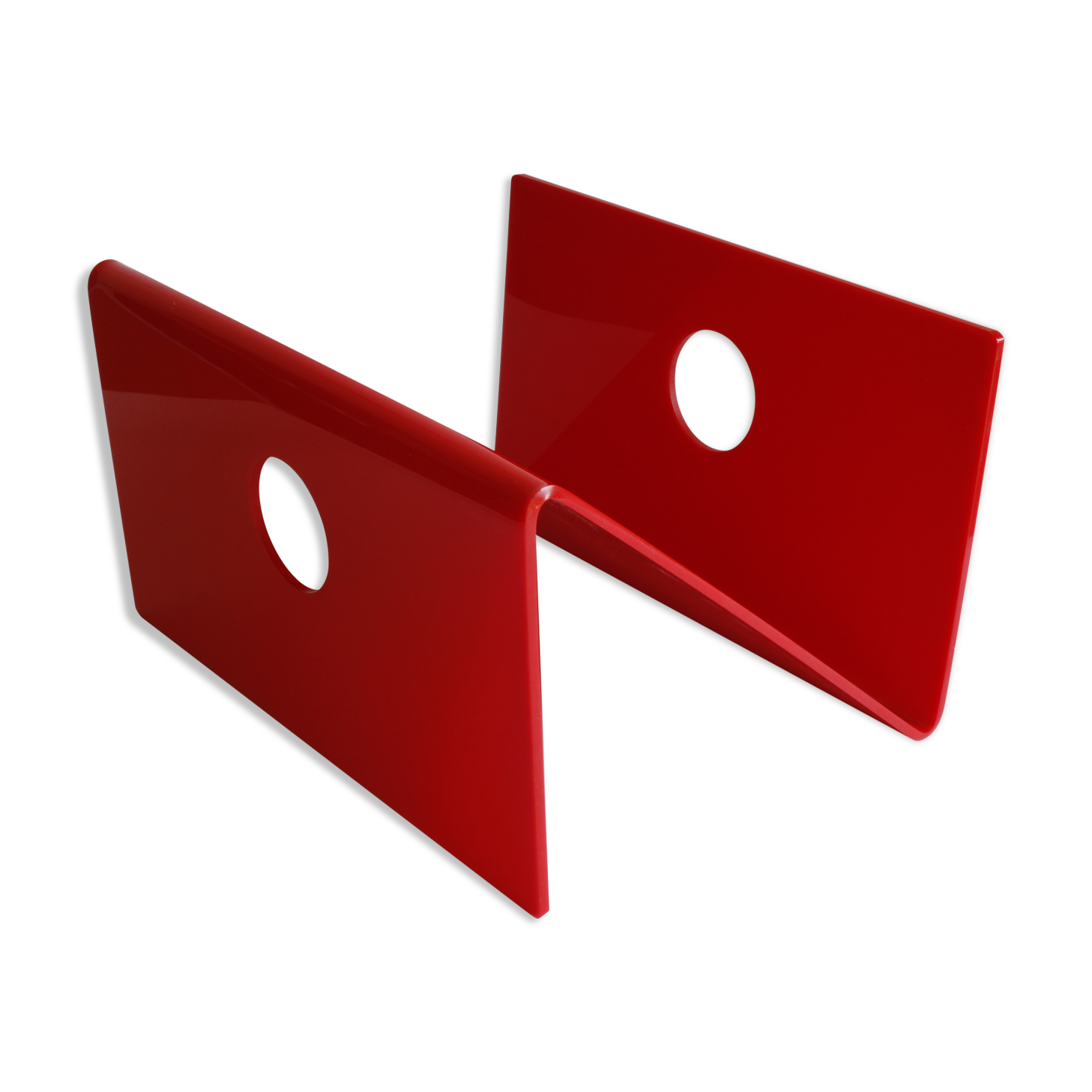 Red 1970s magazine rack