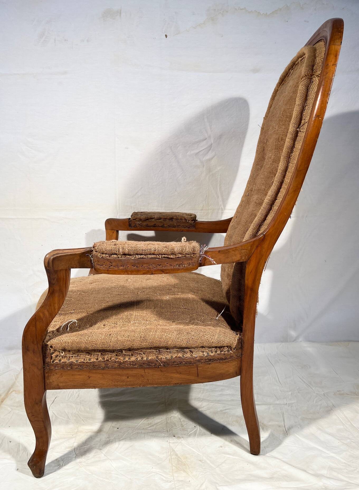Louis Philippe 19th century Voltaire armchair ready to upholster