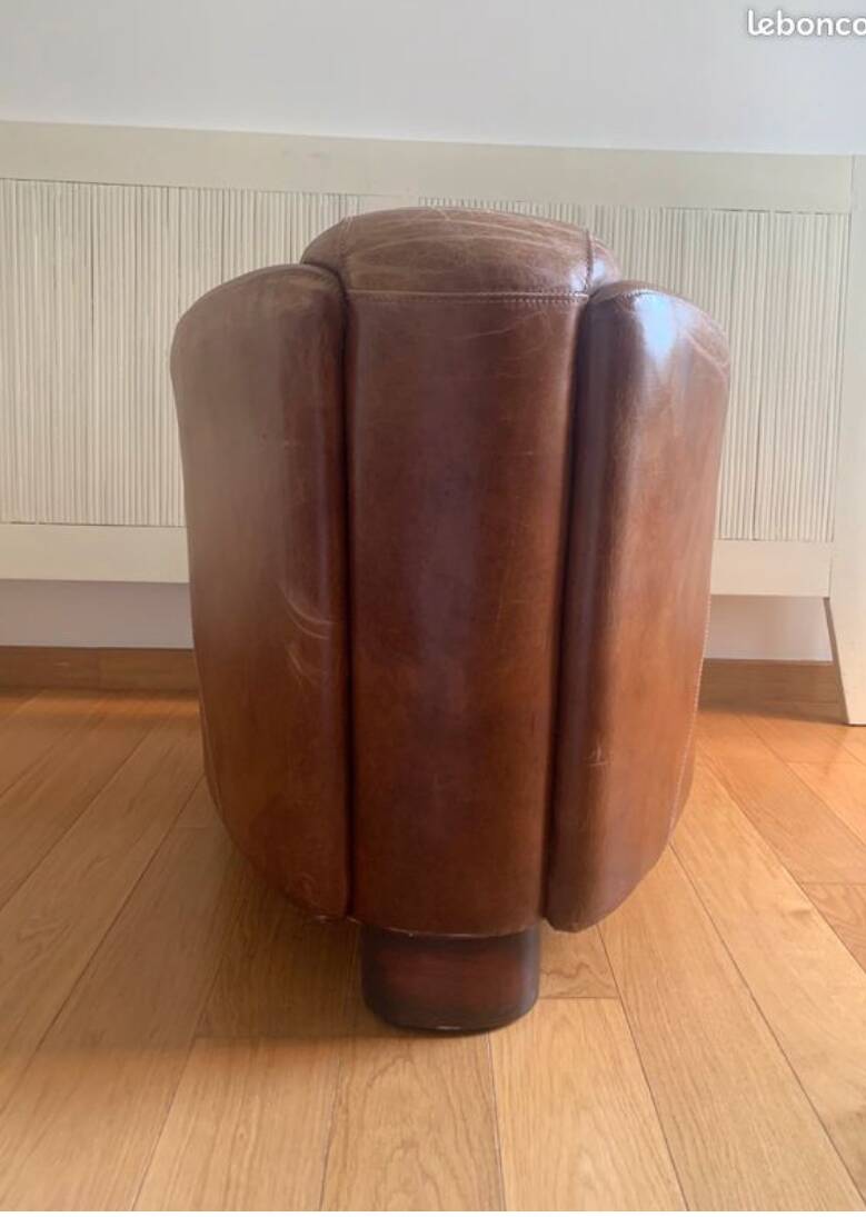 Club chair - vintage aviator in brown leather