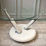 Vintage glass and chrome coffee table