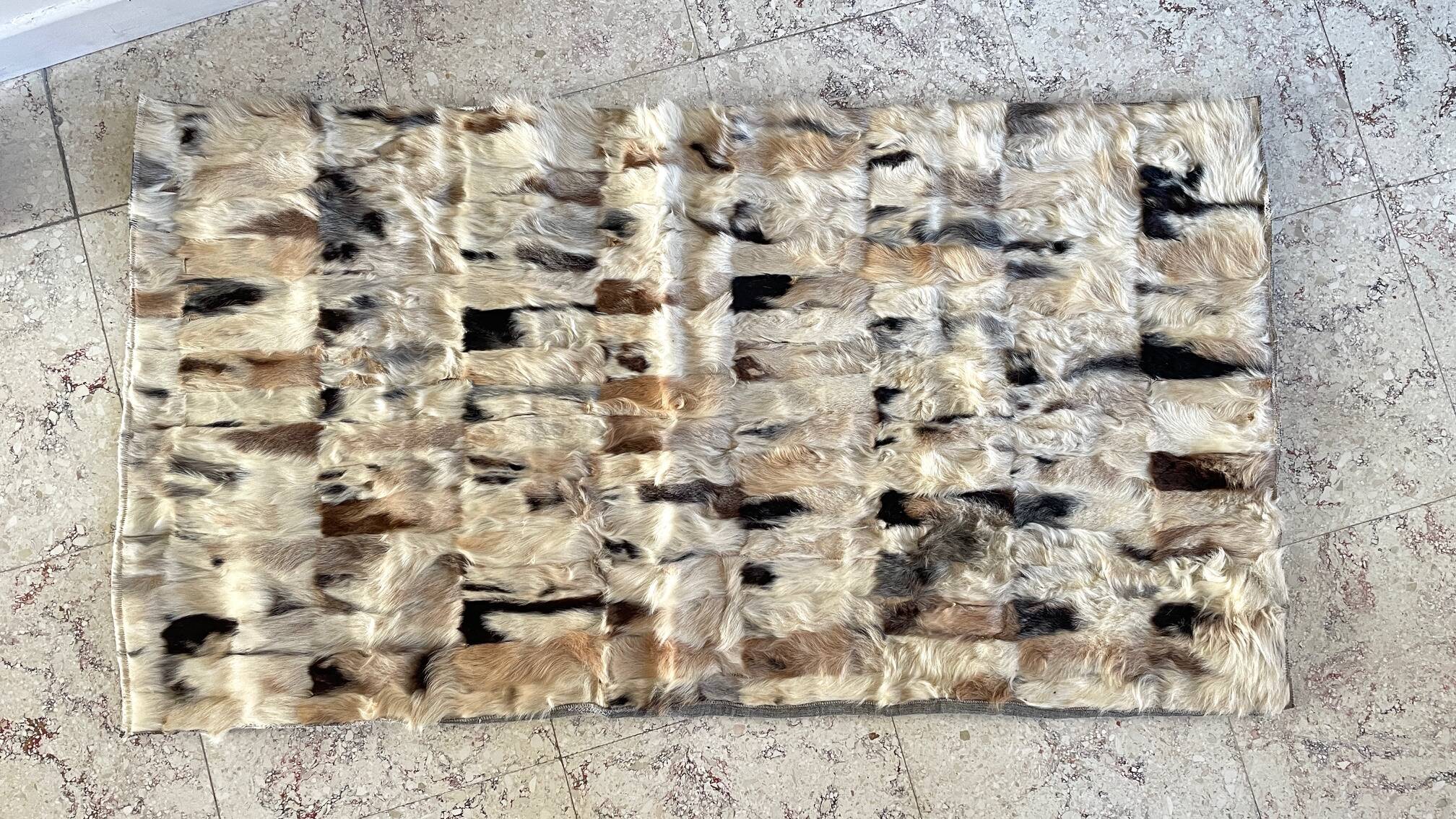 RUG Skin 1970s Beige-Brown - 56 x 107cm