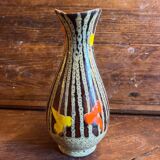 Vase vintage marron Brigitte France des années 1960