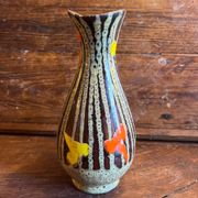 Vase vintage marron Brigitte France des années 1960