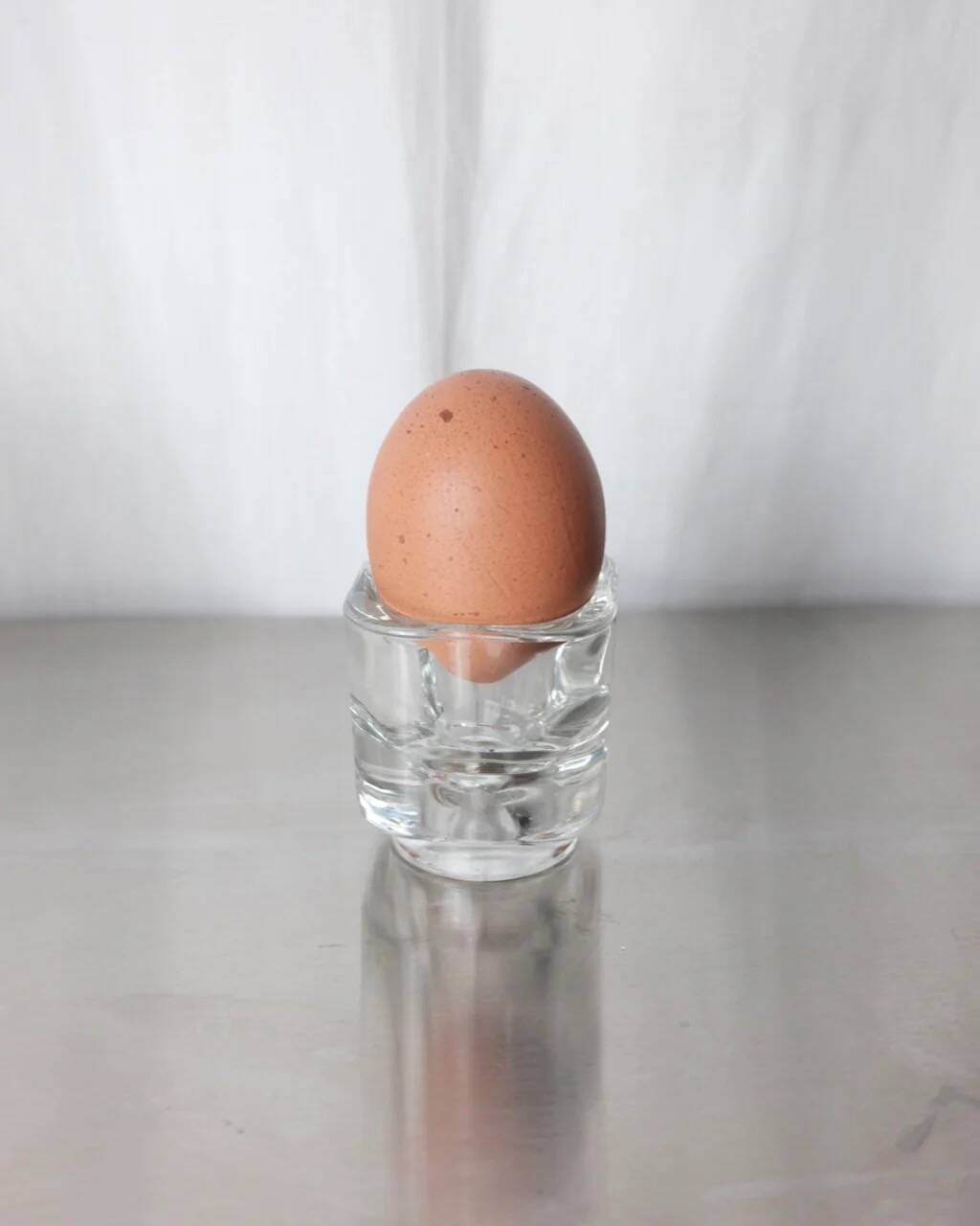 set of 3 glass egg cups by Joe Colombo