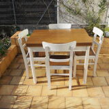 Table with two Italian extensions and 4 chairs