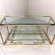 Brass & Bevelled Glass Two Tier Console Table 1970’s