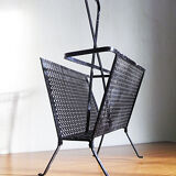 Black magazine door Mathieu Mategot in perforated metal 50s