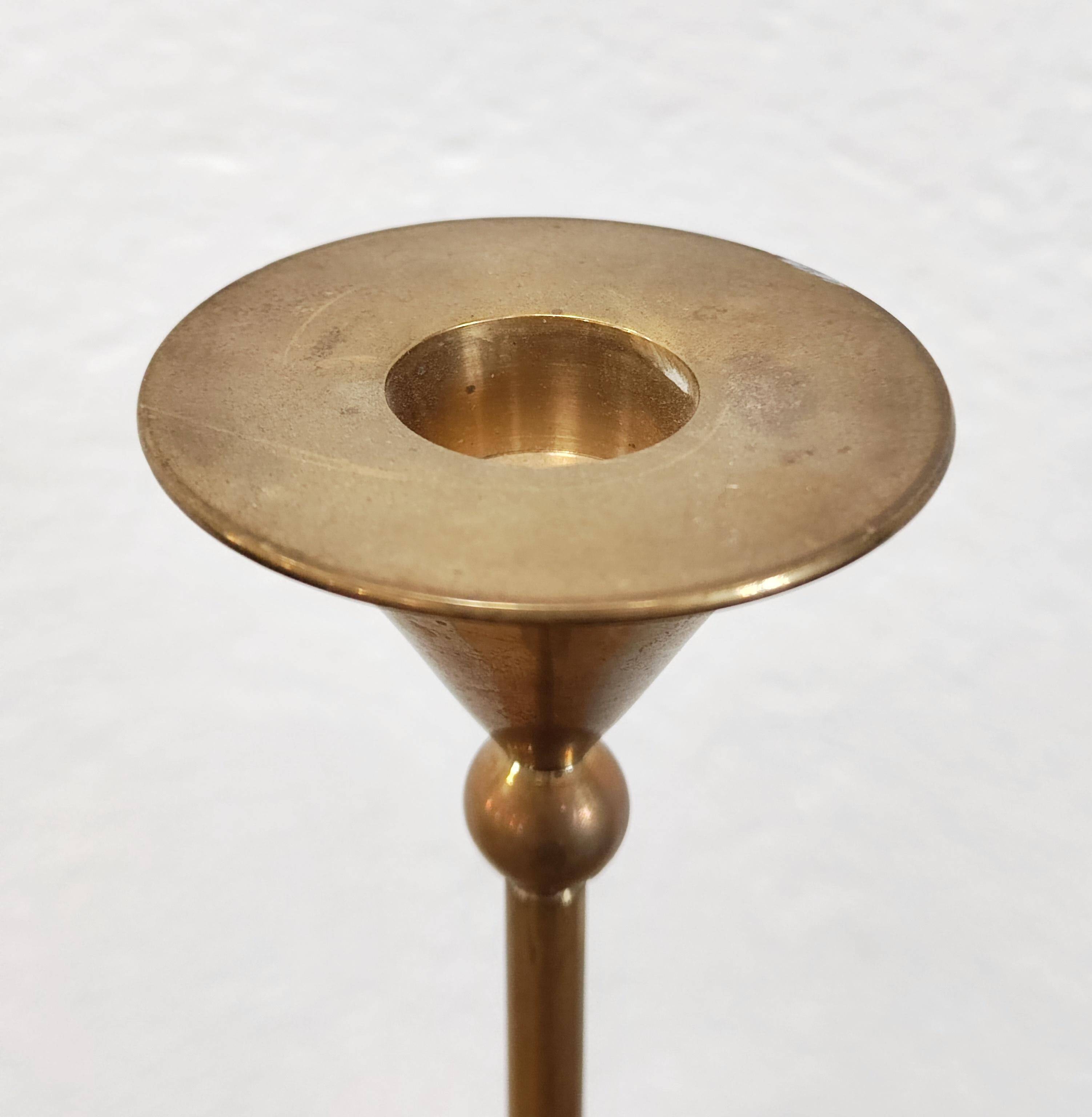 Set of three bronze candlesticks by Christian de Beaumont from the 1980s.