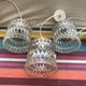 Lot of 3 suspensions ancient reflector glass molded irisé years 70 vintage