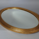 Old beveled oval mirror frame wood stucco gilding gold leaf 52x37 cm SB156