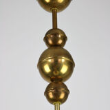 Mid-Century Brass & Opaline Glass Chandelier