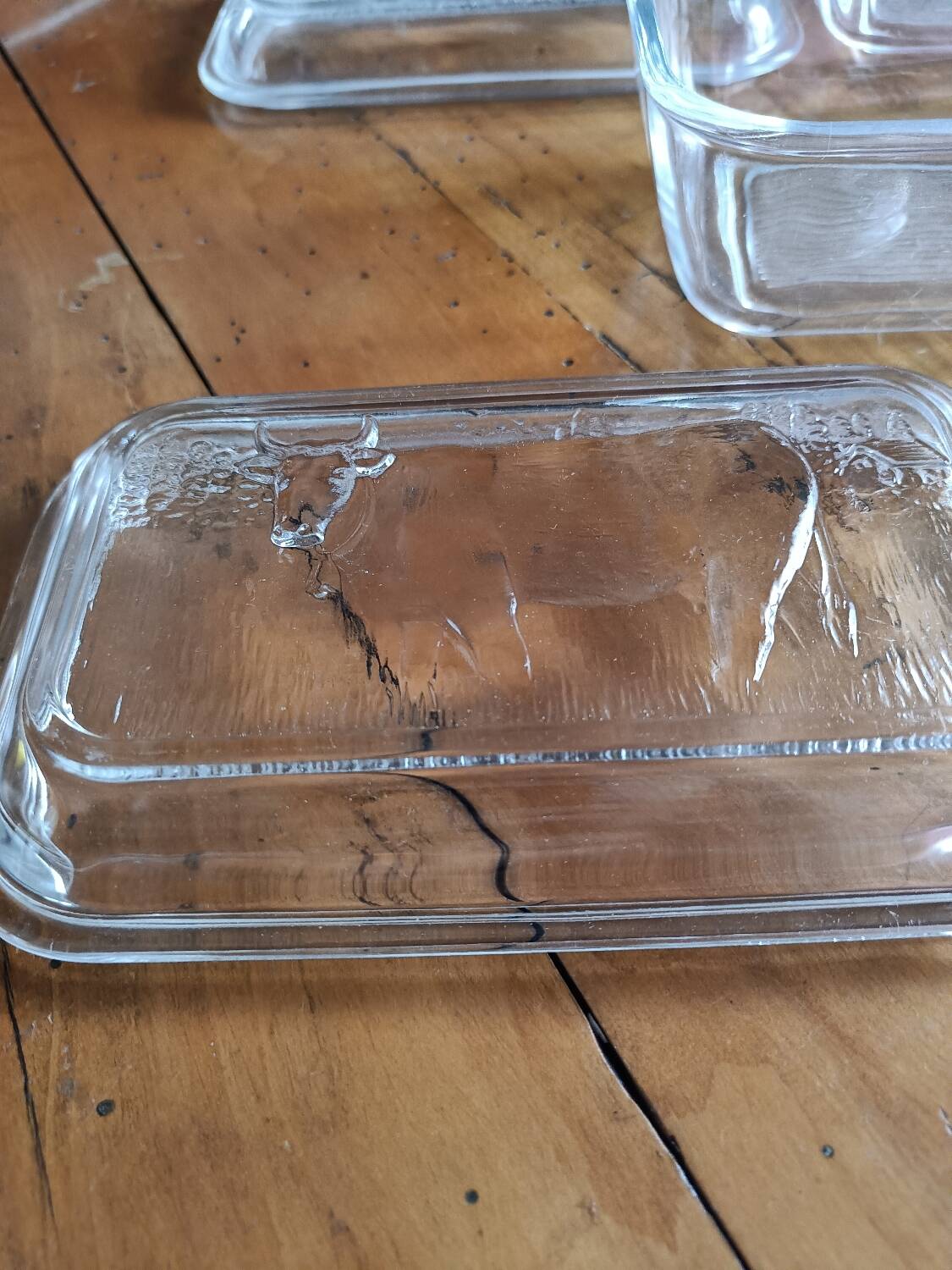 2 vintage "cow" butter dishes