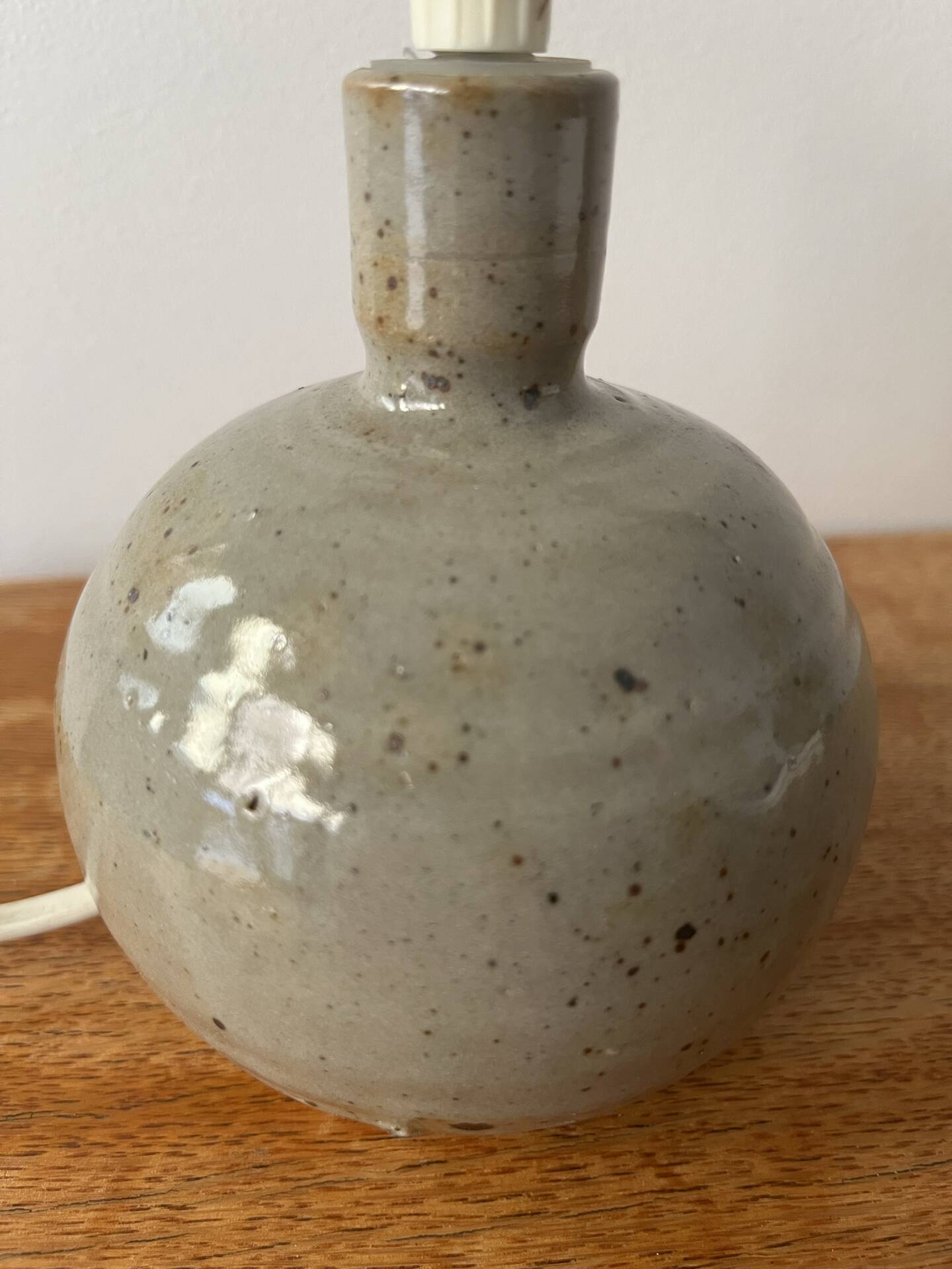 60s stoneware globe lamp base