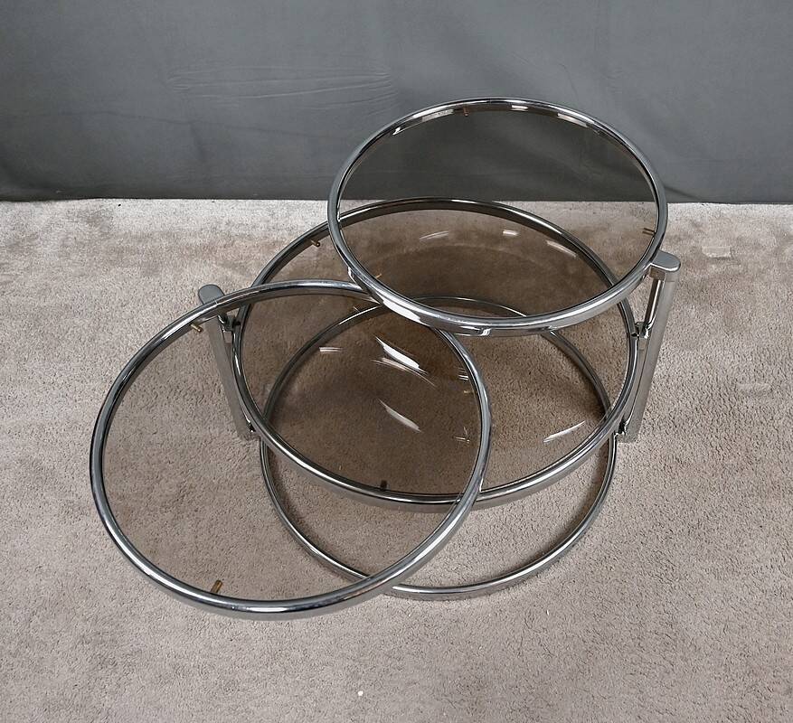 Coffee table with rotating trays, attributed to Milo Baughman – 1970