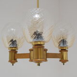 Mid-century Wood Chandelier,1970's.