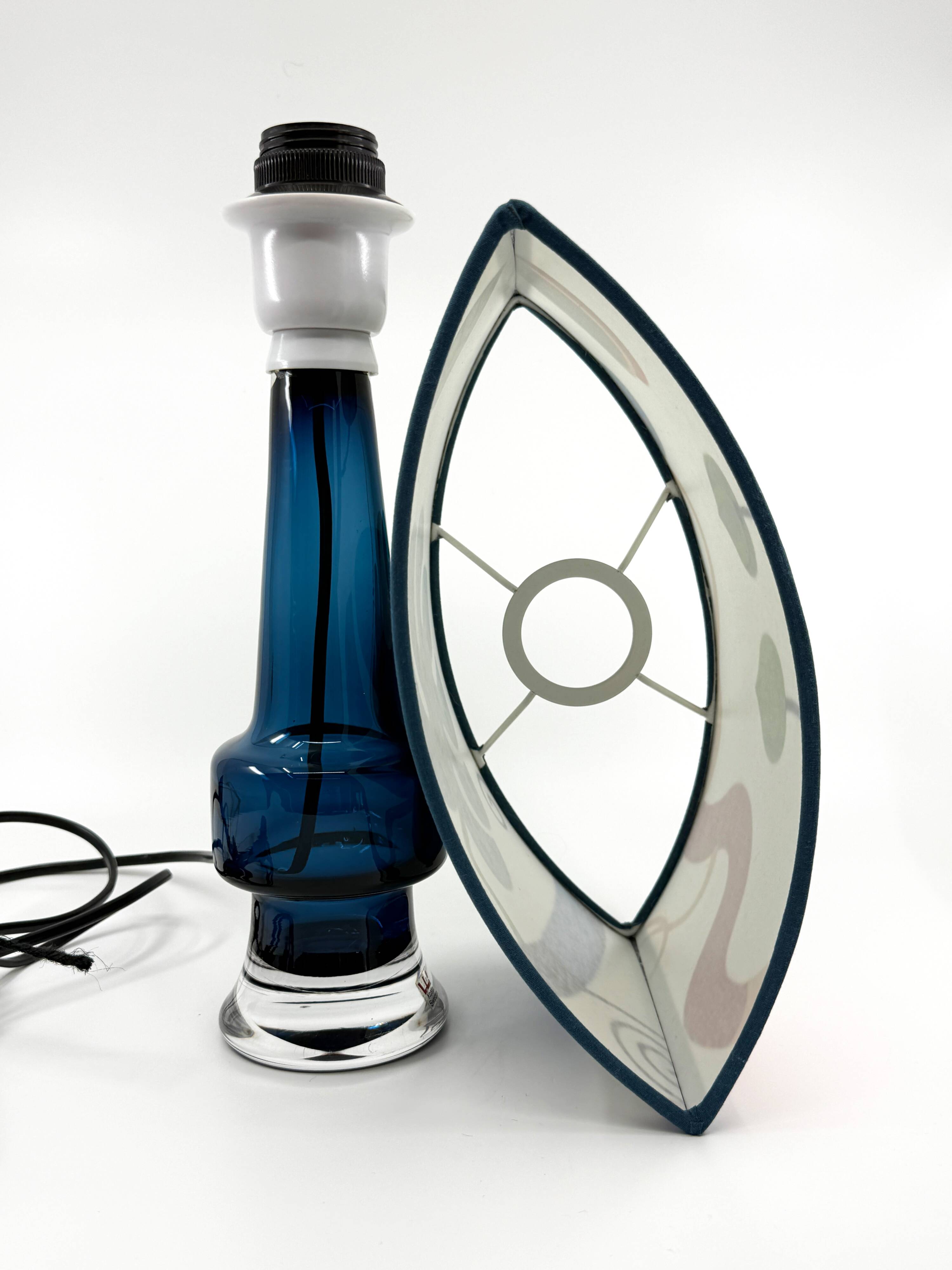 Crystal lamp • Kosta Boda • Sweden • 1960s and custom lampshade