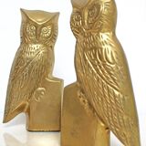 Brass bookend Owls