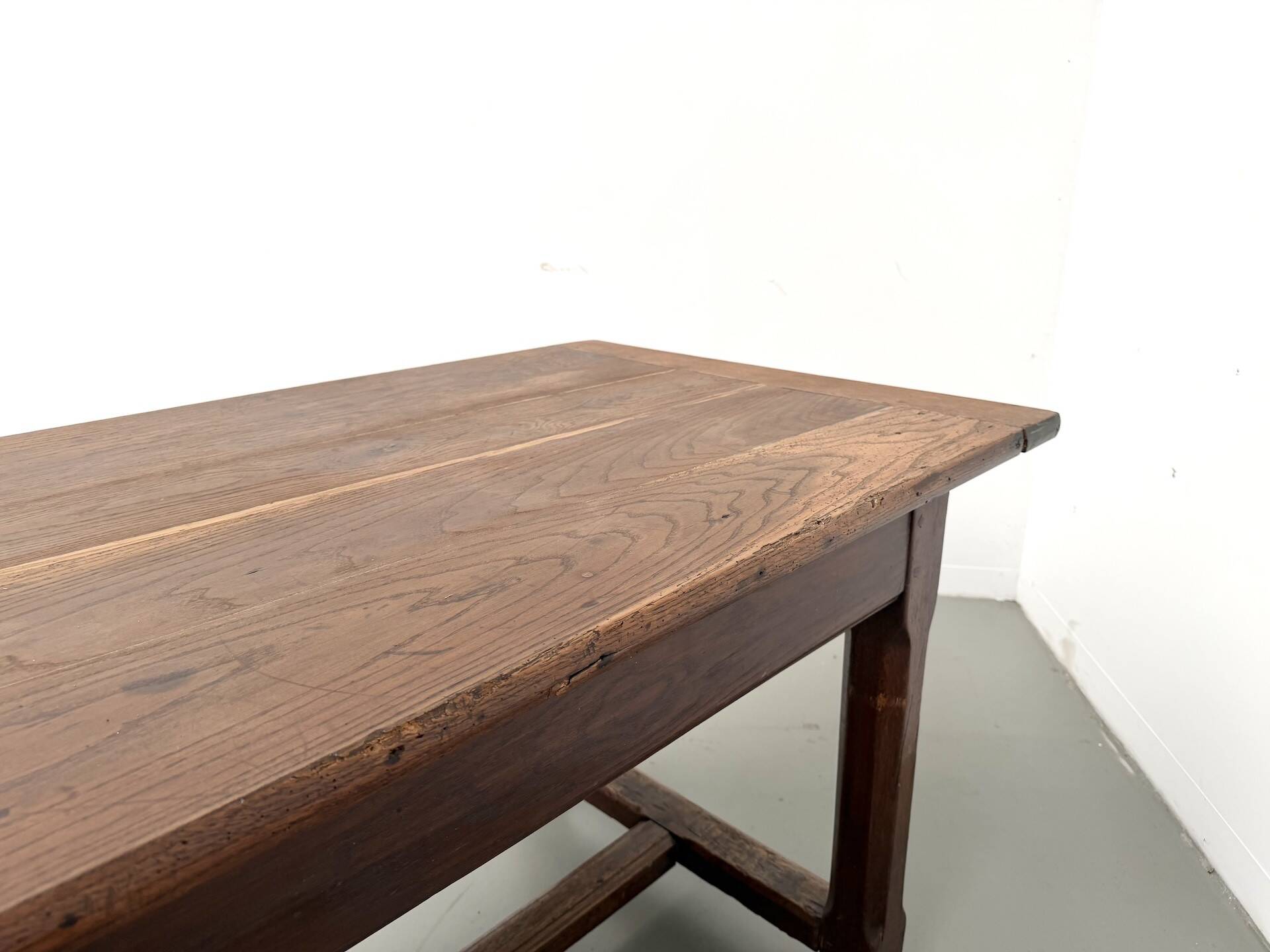 Farmhouse table, solid oak, 20th century.