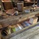 Oak workbench in raw wood