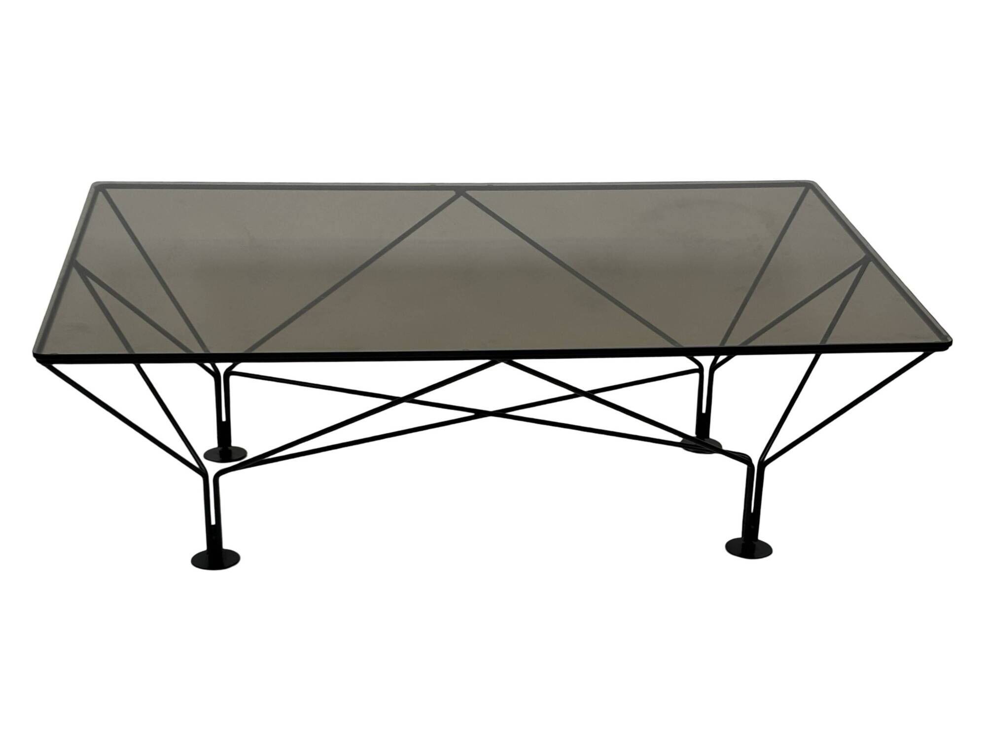 Vintage Coffee Table With Smoked Glass 80's Design