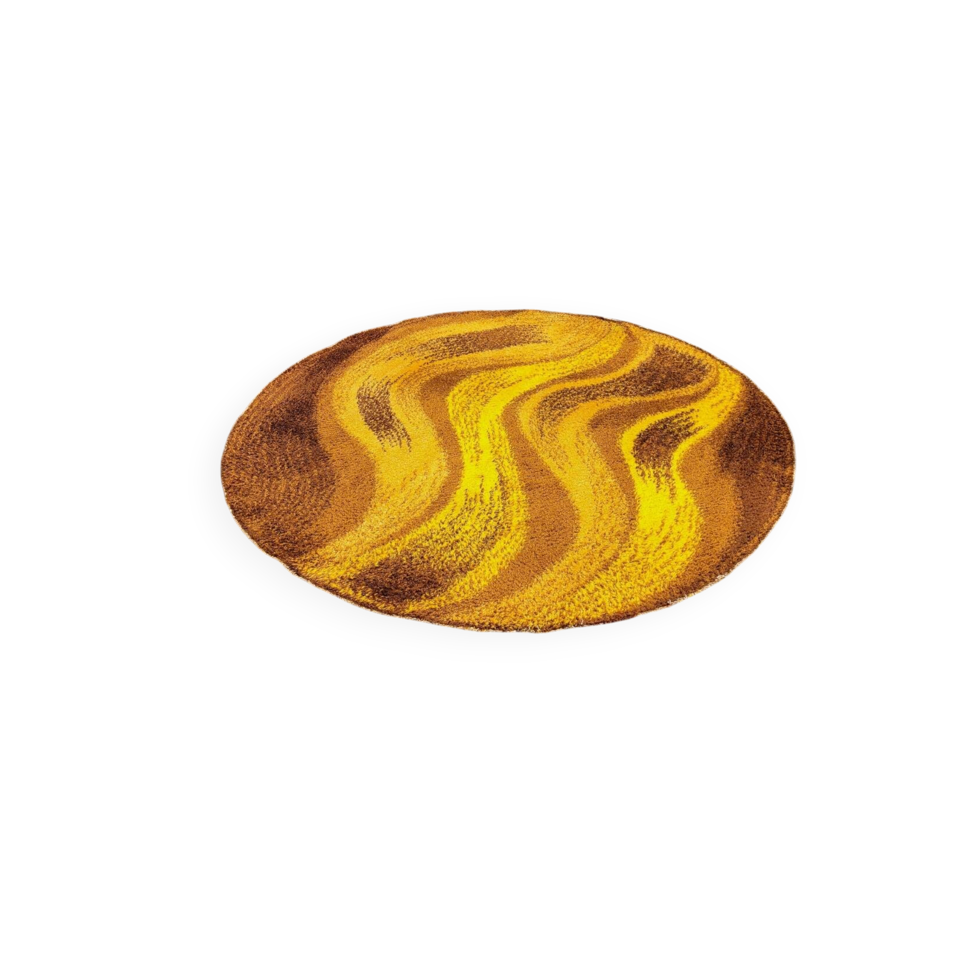 Vintage round wool rug - Diameter 235cm