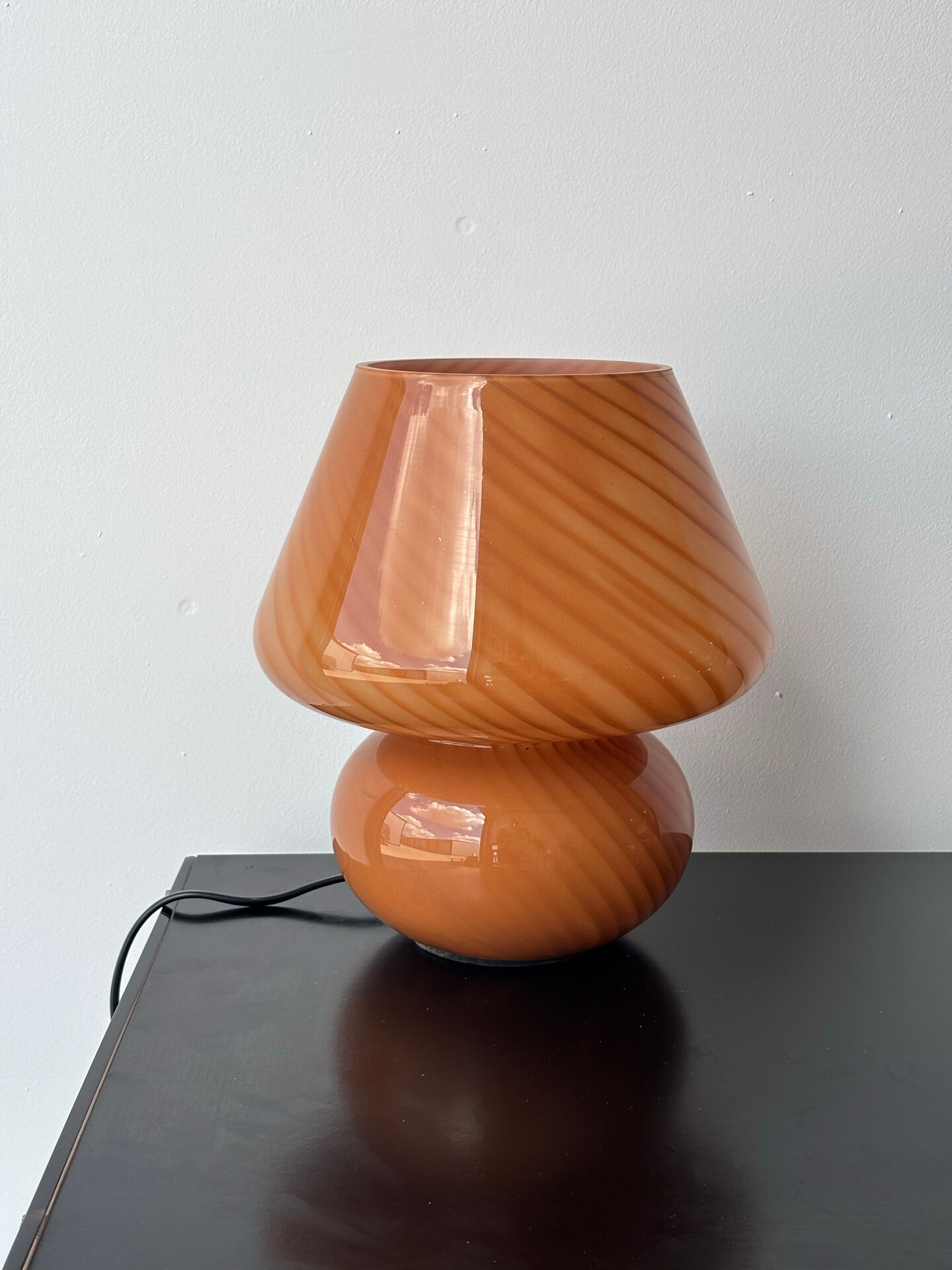 Blown glass lamp, Murano style, 1980s