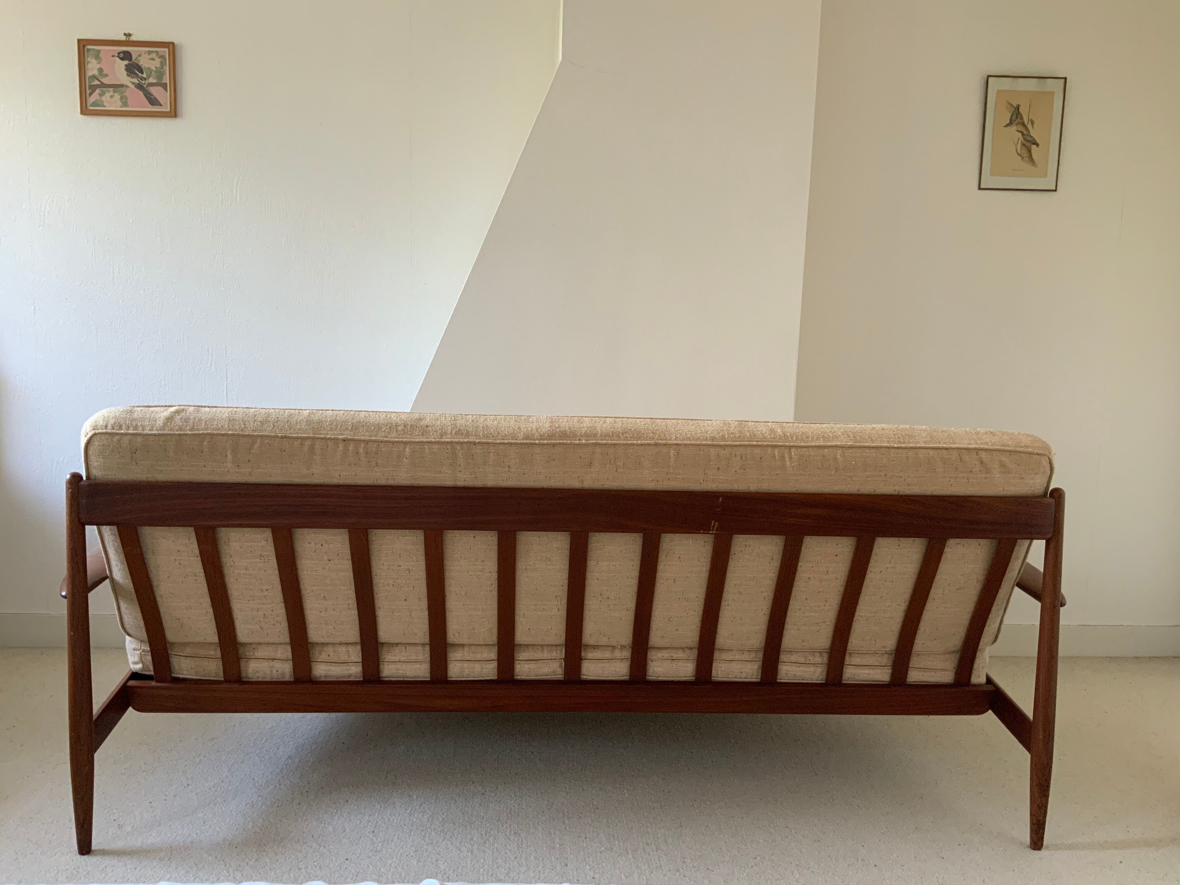 Grete Jalk 3-seater teak sofa