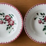 8 antique deep plates in Sarreguemines earthenware.