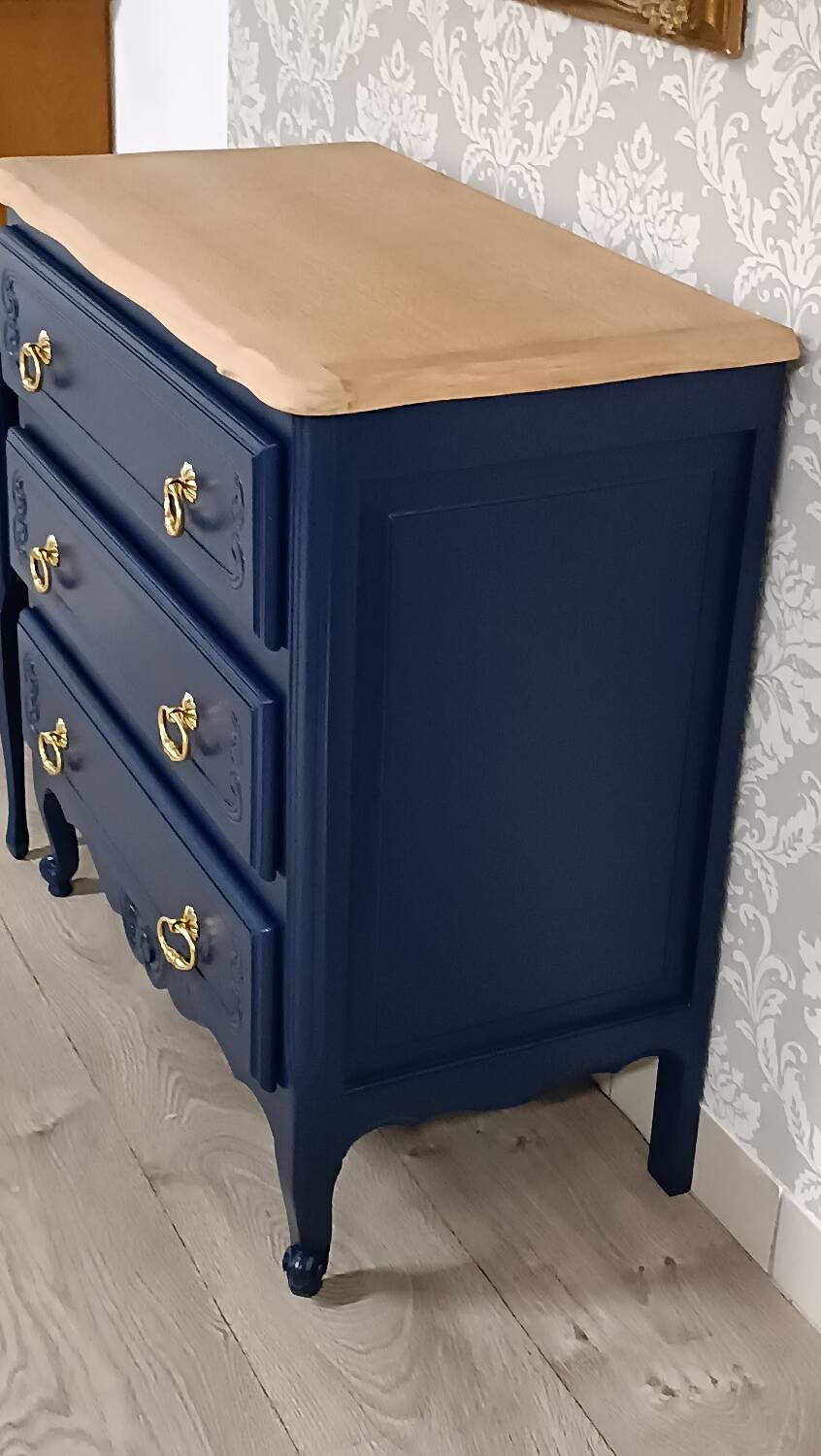 Louis XV style chest of drawers and bedside tables set