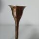 Set of two straight brass candlesticks.