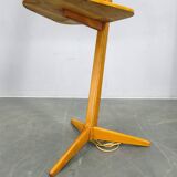 Mid-Century Floor Lamp with Rattan Shade, Czechoslovakia, 1960s