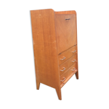 Vintage secretary in oak with compass base