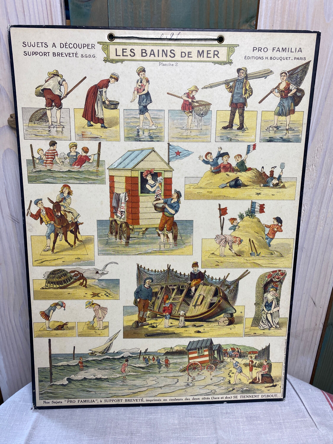 Vintage board "Les bains de mer"
