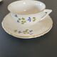 charming set of 4 cups and their 4 matching saucers in earthenware