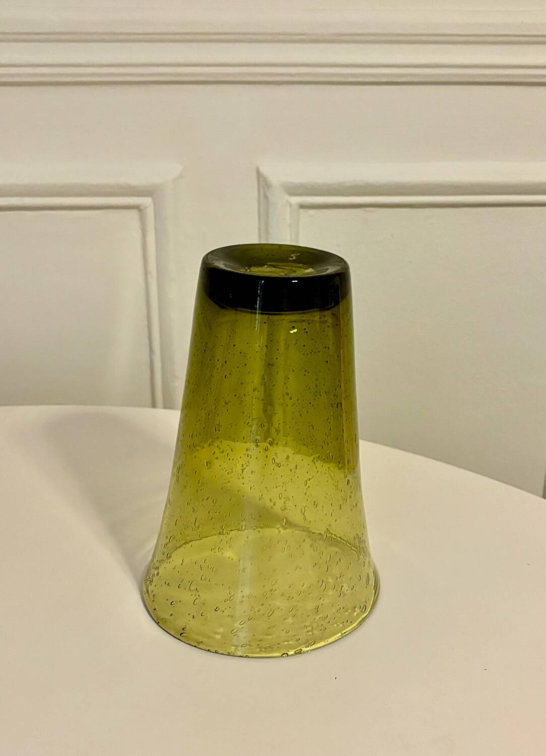 Biot bubble glass vase, green, 1970
